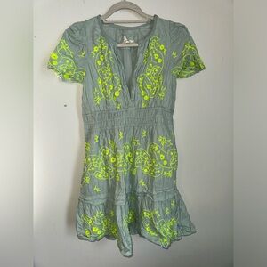 Anthropologie Embroidered Mini Dress